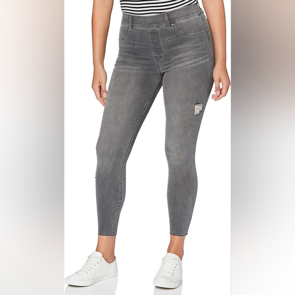 SPANX Women's Distressed Denim Skinny Pants - Vintage Gray - XL